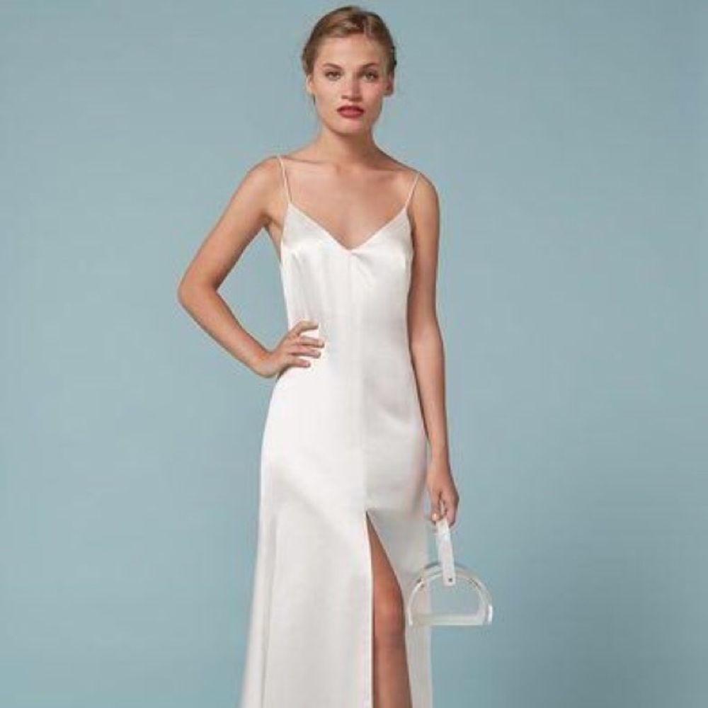 Long silk white dress